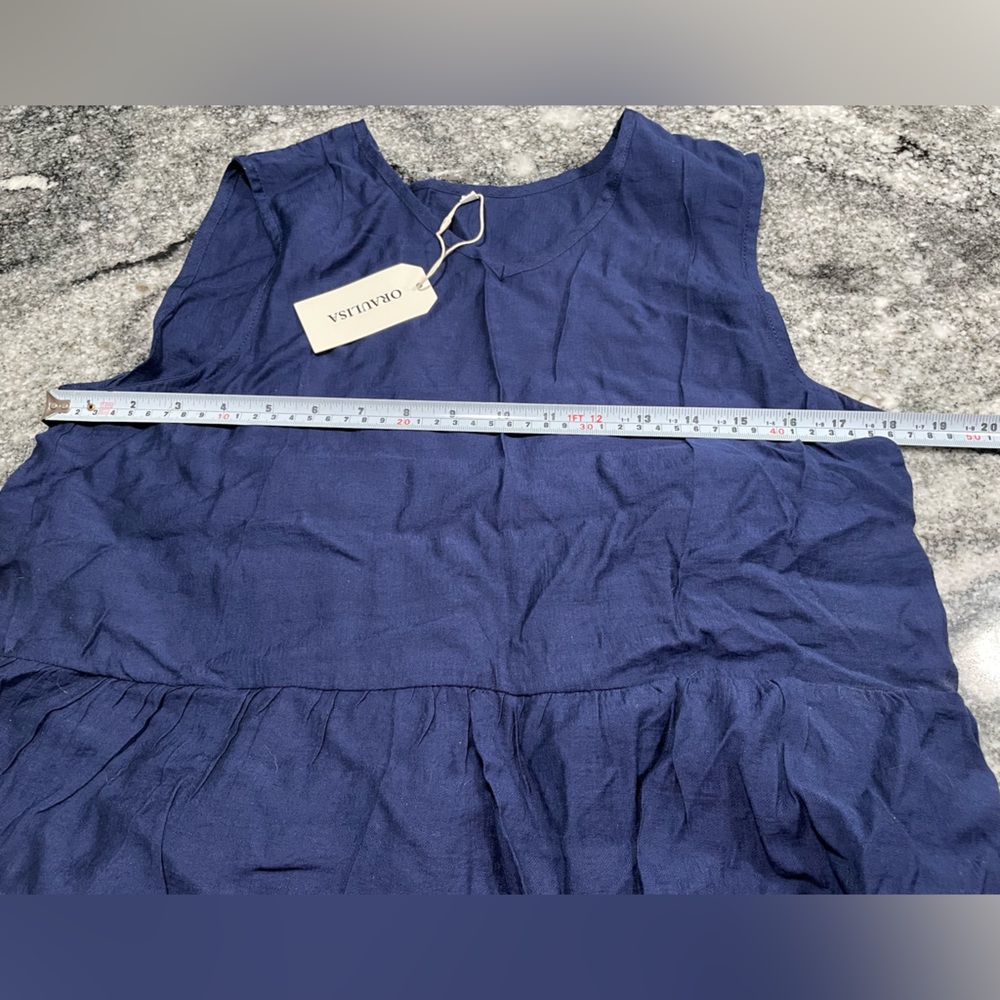 Women 2 Piece Set, Tank Top and Drawstring Shorts, Navy, Medium - Picture 5 of 9